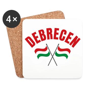 Debrecen Crossed Hungarian Flags  - Coasters (set of 4) - white - Front