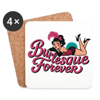 Burlesque Forever: Vintage Pin-Up Beauty - Coasters (set of 4) - white - Front
