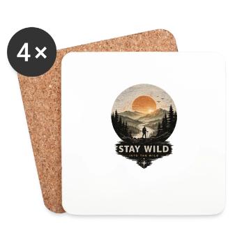 Stay Wild – Into the Wild | Vintage Outdoor - Coasters (set of 4) - white - Front