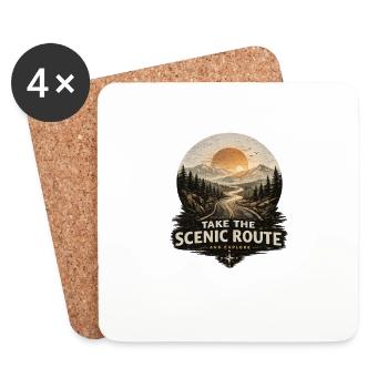 Take the Scenic Route – And Explore - Coasters (set of 4) - white - Front