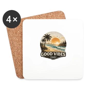 good_vibes - Dessous de verre (lot de 4) - blanc - Devant