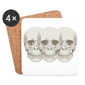 neoclassical Skulls - Coasters (set of 4) - white - Front
