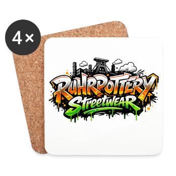 Graffiti Streetwear Spray Font - Coasters (set of 4) - white - Front