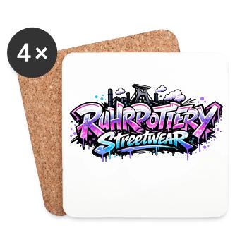 RuhrPottery Streetwear Graffiti - Coasters (set of 4) - white - Front