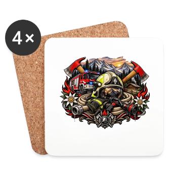 Fire Brigade Operational Art - Coasters (set of 4) - white - Front