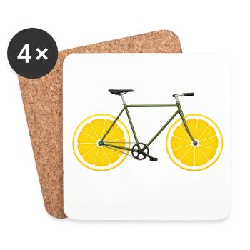 Bike Bike Lemons Funny - Coasters (set of 4) - white - Front
