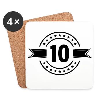 10_zahl - Dessous de verre (lot de 4) - blanc - Devant