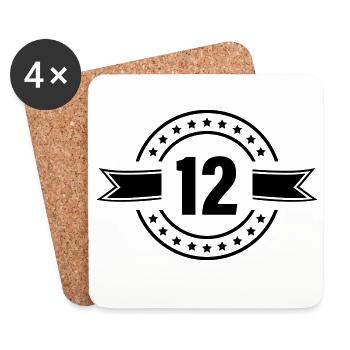 12_zahl - Dessous de verre (lot de 4) - blanc - Devant