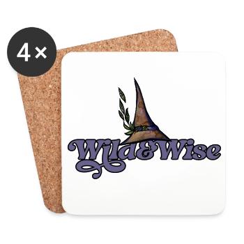 Logo du Chapeau de Sorcière Sauvage et Sage - Dessous de verre (lot de 4) - blanc - Devant