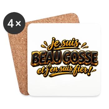 Je suis beau gosse - Dessous de verre (lot de 4) - blanc - Devant