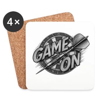Game On Dartboard Druckmotiv - Untersetzer (4er-Set) - Weiß - Vorne