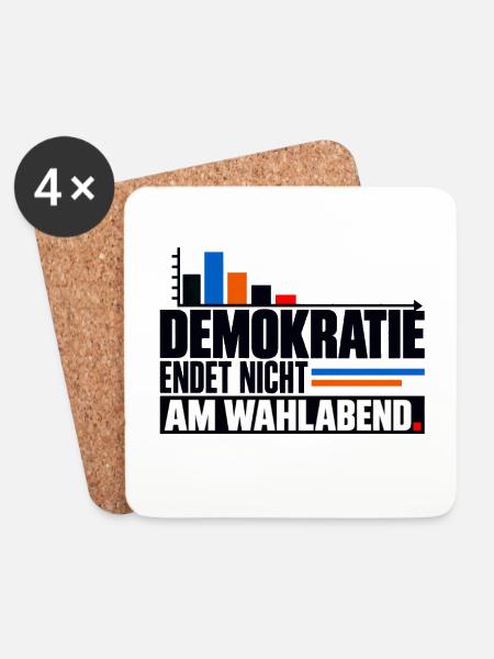 Demokratie nach der Wahl - Untersetzer (4er-Set) - Weiß