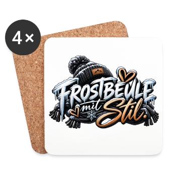 Frostbeule mit Stil - Untersetzer (4er-Set) - Weiß - Vorne