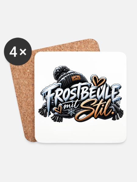 Frostbeule mit Stil - Untersetzer (4er-Set) - Weiß