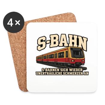 S-Bahn-Schmerzen - Untersetzer (4er-Set) - Weiß - Vorne