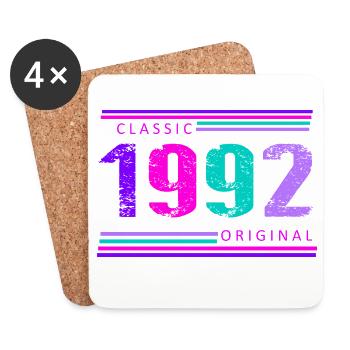 34. Geburtstag Frau Classic 1992 Original - Untersetzer (4er-Set) - Weiß - Vorne