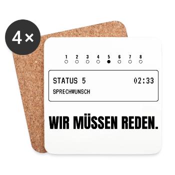 Status 5. Wir müssen reden. - Untersetzer (4er-Set) - Weiß - Vorne