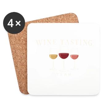 Wine Tasting Team Weingläser Design - Untersetzer (4er-Set) - Weiß - Vorne