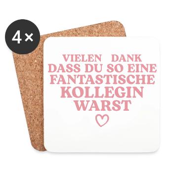 Beste Kollegin Abschied Rente Jobwechsel - Untersetzer (4er-Set) - Weiß - Vorne