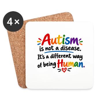 Autismus Akzeptanz Regenbogen Design - Untersetzer (4er-Set) - Weiß - Vorne