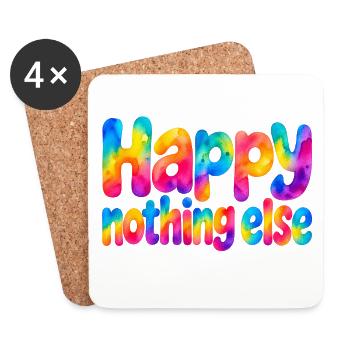 Happy Nothing Else – Einfach glücklich - Untersetzer (4er-Set) - Weiß - Vorne