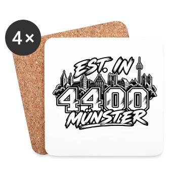 Est. in 4400 Münster - Untersetzer (4er-Set) - Weiß - Vorne