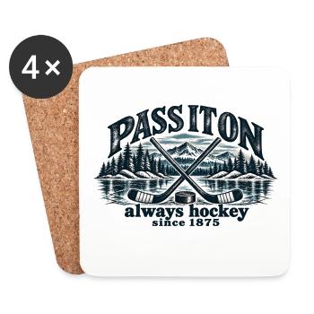 Eishockey Shirt Retro - Always Hockey - Untersetzer (4er-Set) - Weiß - Vorne