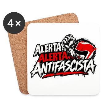 Alerta Alerta Antifascista - Untersetzer (4er-Set) - Weiß - Vorne
