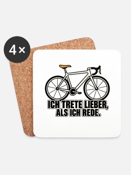Ich trete lieber Fahrrad - Untersetzer (4er-Set) - Weiß