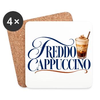 Freddo Cappuccino Schrift mit Eiskaffee - Untersetzer (4er-Set) - Weiß - Vorne
