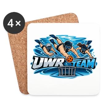 UWR Team Wasserrugby Logo - Untersetzer (4er-Set) - Weiß - Vorne