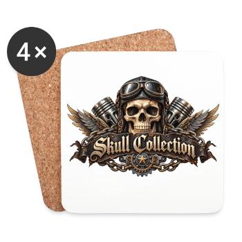 Skull biker biker wings Skull Collection - Untersetzer (4er-Set) - Weiß - Vorne
