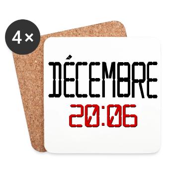 Geburtstag Dezember 2006, Französisch - Untersetzer (4er-Set) - Weiß - Vorne