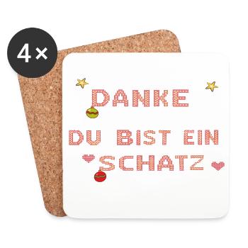 du bist ein Schatz - Untersetzer (4er-Set) - Weiß - Vorne