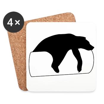 Chill Bär Schlafen Grizzly Ruhe Entspannen - Untersetzer (4er-Set) - Weiß - Vorne