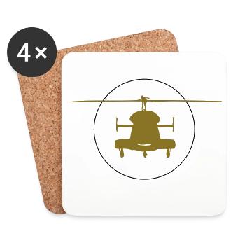 Helikopter Logo - Untersetzer (4er-Set) - Weiß - Vorne