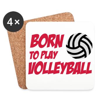 Born to play Volleyball - Coasters (set of 4) - white - Front