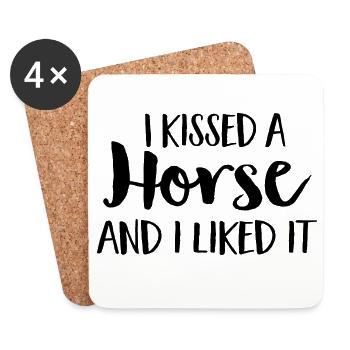 Cheval - Dessous de verre (lot de 4) - blanc - Devant