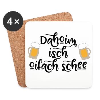 lustige Sprüche für Bayern - Untersetzer (4er-Set) - Weiß - Vorne