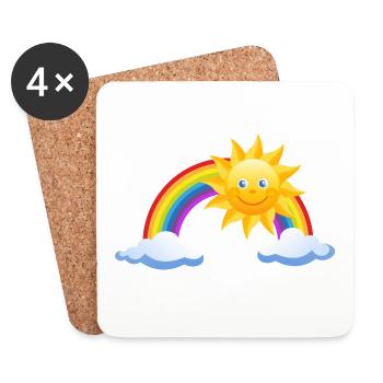 Regenbogen - Untersetzer (4er-Set) - Weiß - Vorne