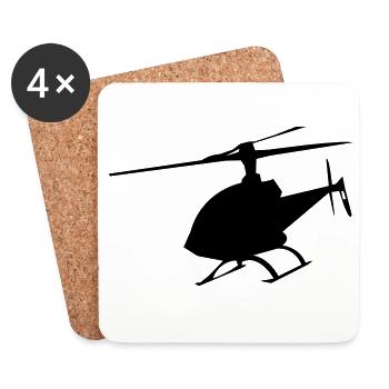 helicopter - Coasters (set of 4) - white - Front
