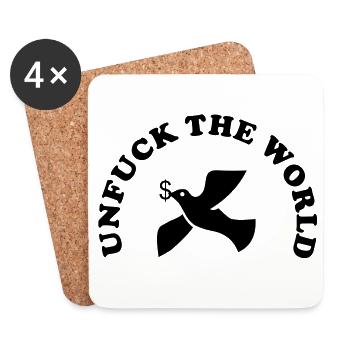 unfuck the world - Coasters (set of 4) - white - Front