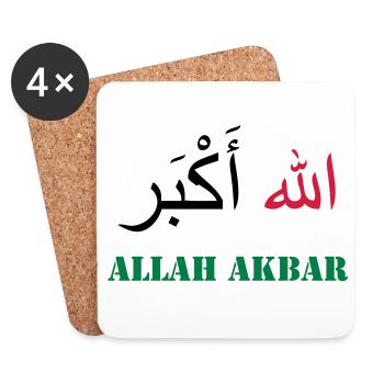 Allah Akbar - Dessous de verre (lot de 4) - blanc - Devant
