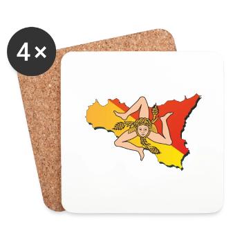 I love Sicilia - Untersetzer (4er-Set) - Weiß - Vorne