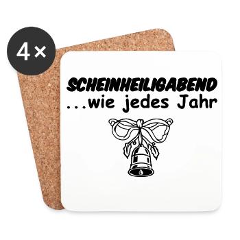 Weihnachten Heiligabend Christmas lustig Geschenk - Untersetzer (4er-Set) - Weiß - Vorne