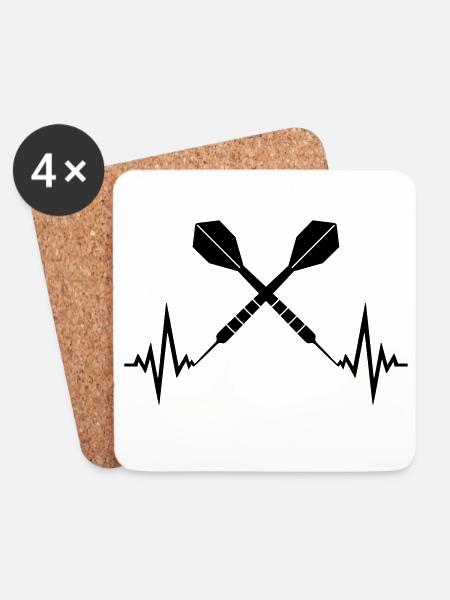 logo cool frequency heartbeat pulse text play there - Coasters (set of 4) - white