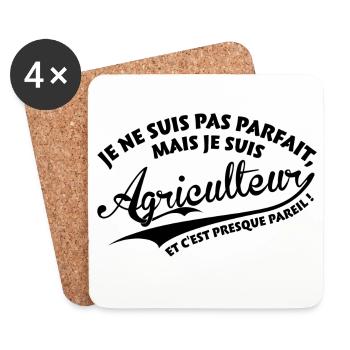 Parfait Agriculteur - Dessous de verre (lot de 4) - blanc - Devant