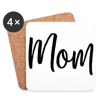 Mom family parents love typography gift - Coasters (set of 4) - white - Front