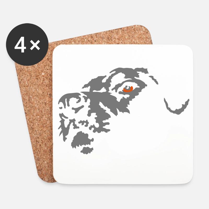 Katze - Untersetzer (4er-Set) - Weiß