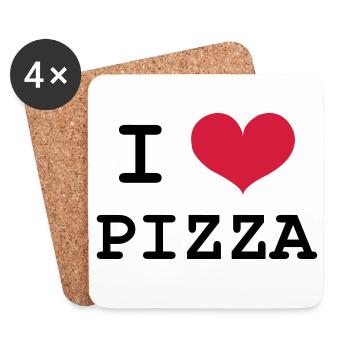 I Love Pizza - Coasters (set of 4) - white - Front